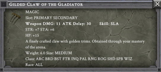 GILDED CLAW OF THE GLADIATOR item card